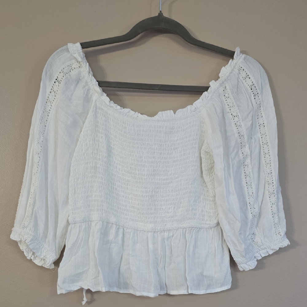 White Off-Shoulder Women's Top